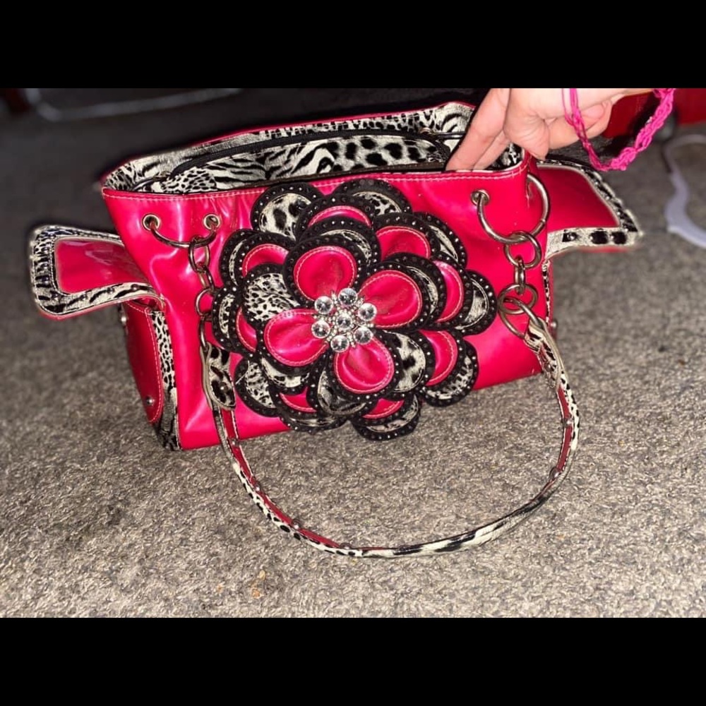 Hot pink Leopard/Zebra print purse